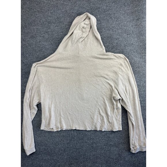 LBLC The Label Hoodie Women's Large Beige Ribbed Pullover Sweater - Picture 7 of 7